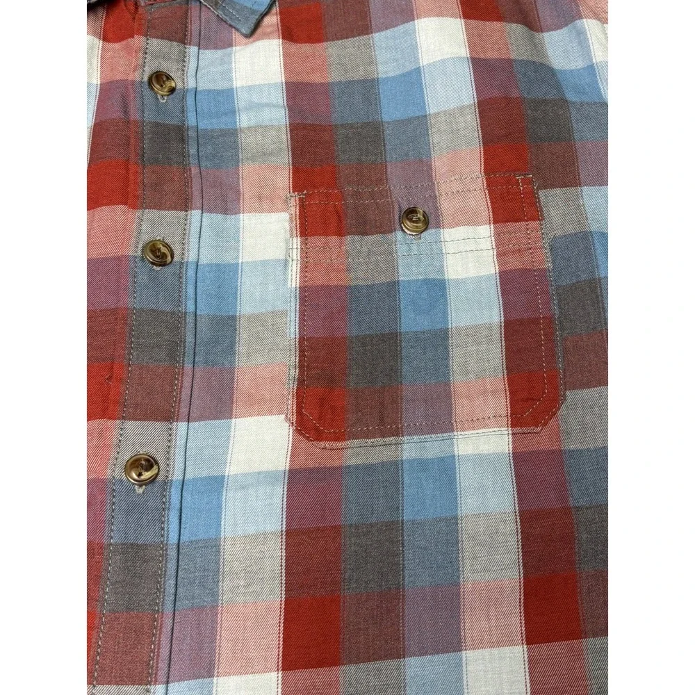 The North Face Mens‎ Plaid Long Sleeve Button Up Shirt XXL Red Blue Grey Casual